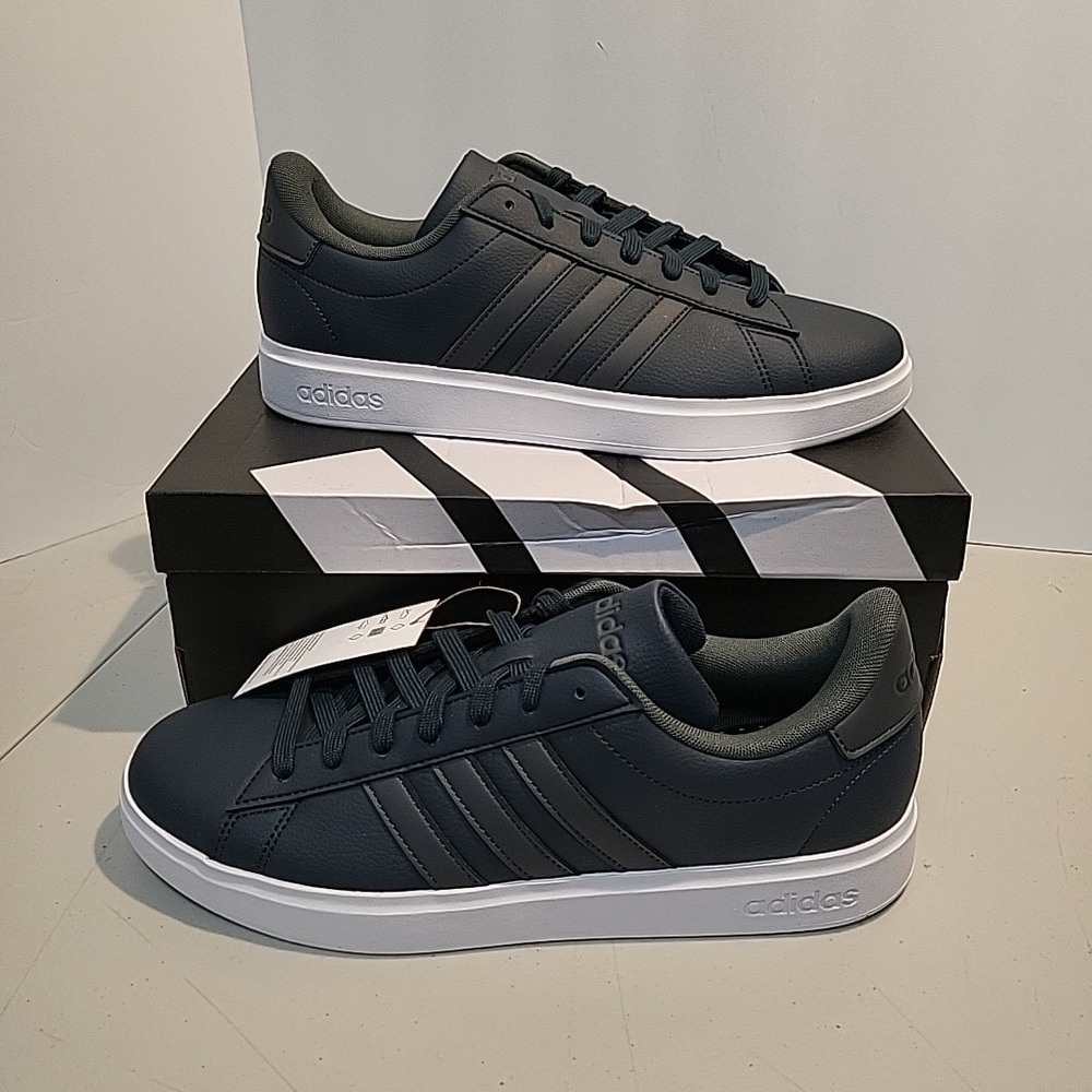 adidas Men's Navy and White Athletic Sneakers